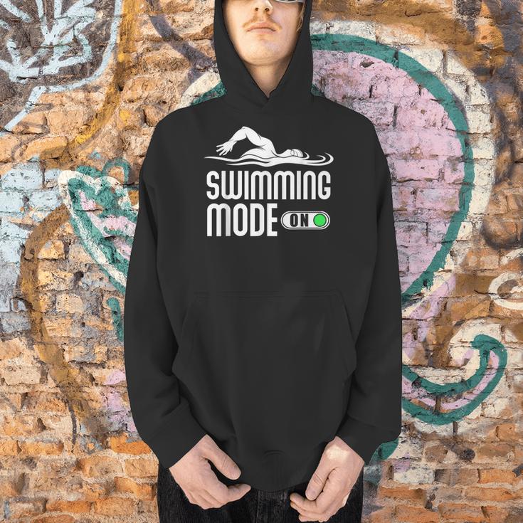 Swim Slogan Funny Swimming Mode On Swim Men Hoodie Swim Slogan Funny Swimming Mode On Swim Men Hoodie