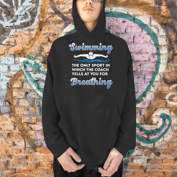 Swim Team Swimming Coach Quote Swim Breathing Joke Men Hoodie Swim Team Swimming Coach Quote Swim Breathing Joke Men Hoodie