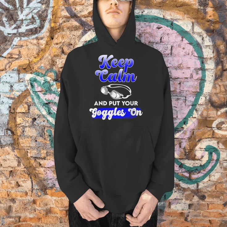 Swimming Goggles Saying Swim Team Gear Men Hoodie