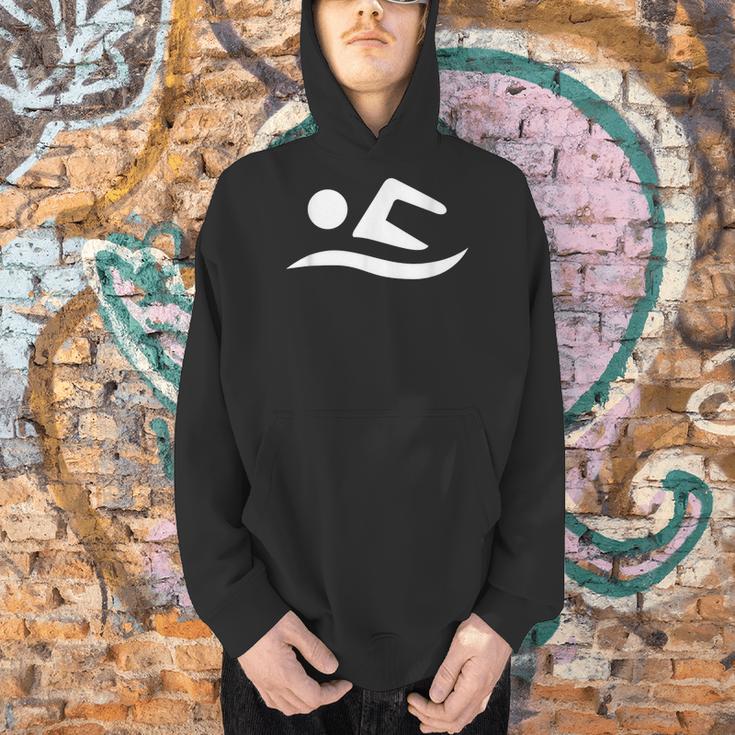 Swimming Silhouette Logo Men Hoodie Swimming Silhouette Logo Men Hoodie