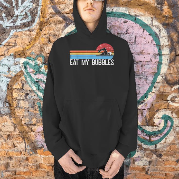 Swimming Swimmer Eat My Bubbles Swim Retro Men Hoodie Swimming Swimmer Eat My Bubbles Swim Retro Men Hoodie