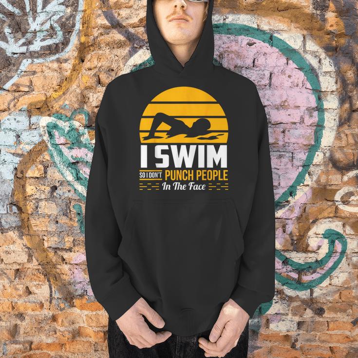 Swimming Swimmer Swim Team So I Don't Punch Men Hoodie Swimming Swimmer Swim Team So I Don't Punch Men Hoodie