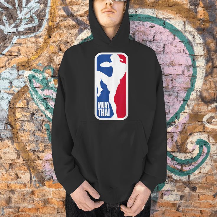 Vintage Muay Thai Fighter MMA Street Fight Kickboxing Club Men Hoodie