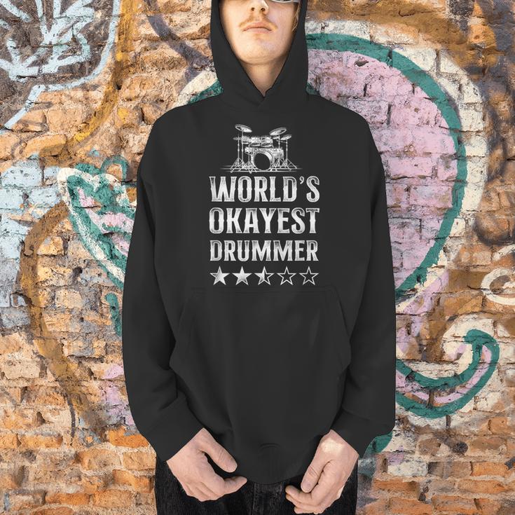 Vintage World'S Okayest Drummer Drum Kit Men Hoodie
