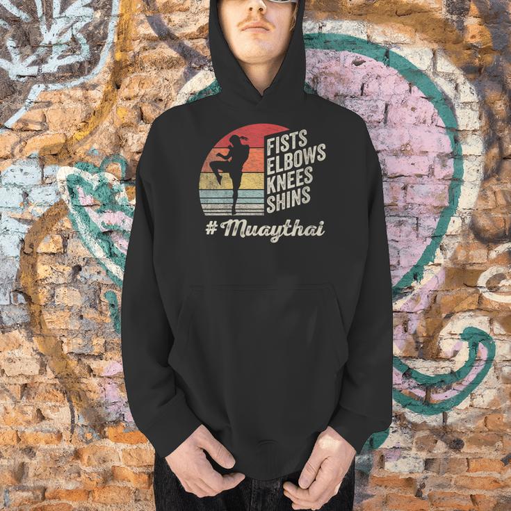 Women's Muay Thai Martial Arts Fighter Retro Vintage Sunset Graphic Men Hoodie Women's Muay Thai Martial Arts Fighter Retro Vintage Sunset Graphic Men Hoodie