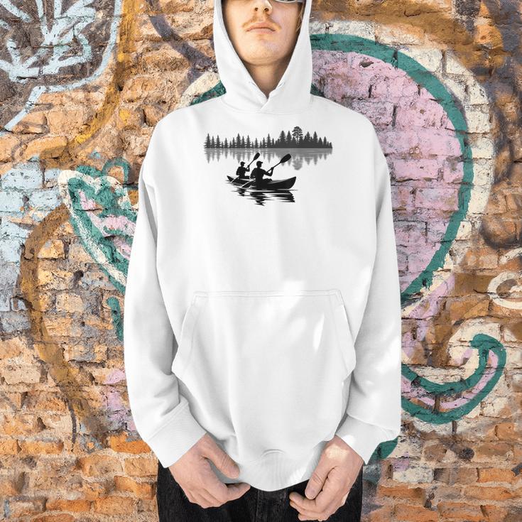 Canoe Silhouette Forest Lake Reflection Men Hoodie Canoe Silhouette Forest Lake Reflection Men Hoodie