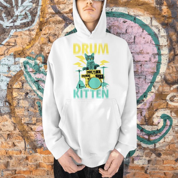 Cute Drummer Cat Drum Kitten Men Hoodie