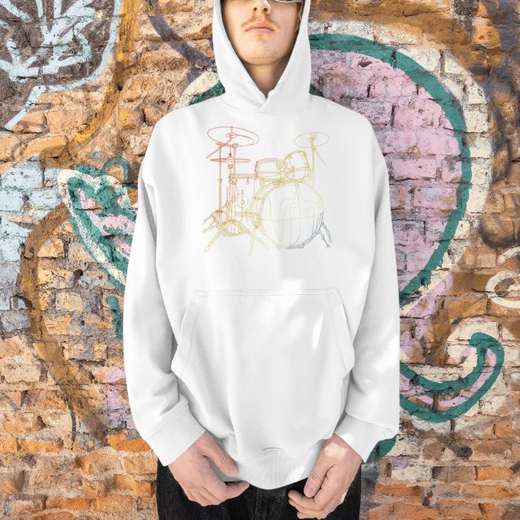 Drum Kit Vintage Look Music Concert Sweatshirt Men Hoodie