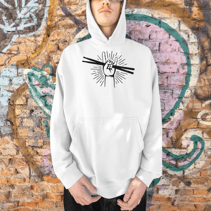 Drummer Drum Kit Rock & Roll Music Drummer Men Hoodie