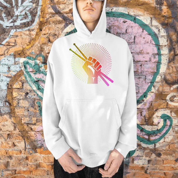 Drummer Drumsticks Fist Drum Kit Sweatshirt Men Hoodie Drummer Drumsticks Fist Drum Kit Sweatshirt Men Hoodie