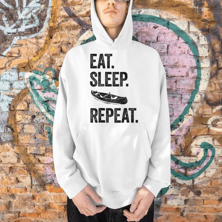 Eat Sleep Canoe Repeat Canoeing Outdoors Raglan Baseball Tee Men Hoodie