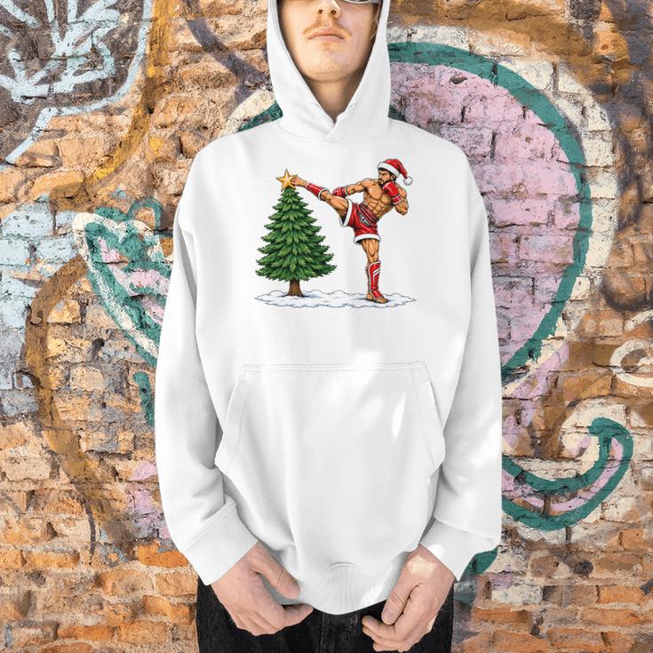 Festive Muay Thai Santa Christmas Men Hoodie