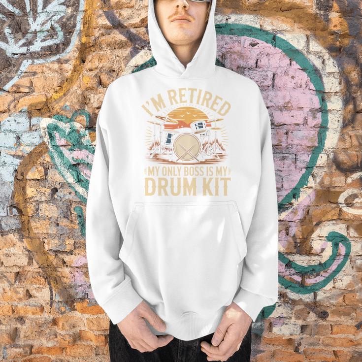 I'm Retired My Only Boss Is My Drum Kit Drums Drummer Men Hoodie I'm Retired My Only Boss Is My Drum Kit Drums Drummer Men Hoodie