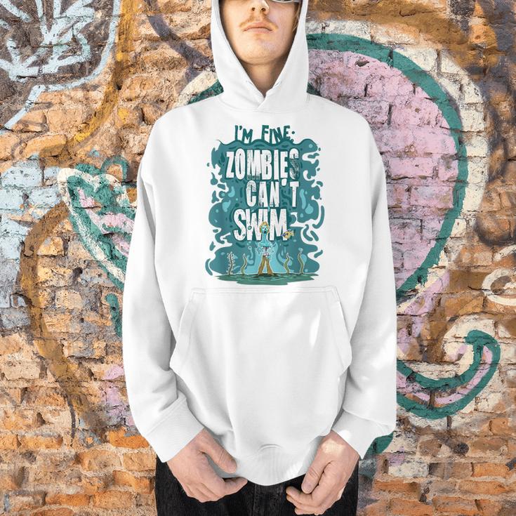 Swimming Quote Zombies Can't Swim For Swimmer Men Hoodie