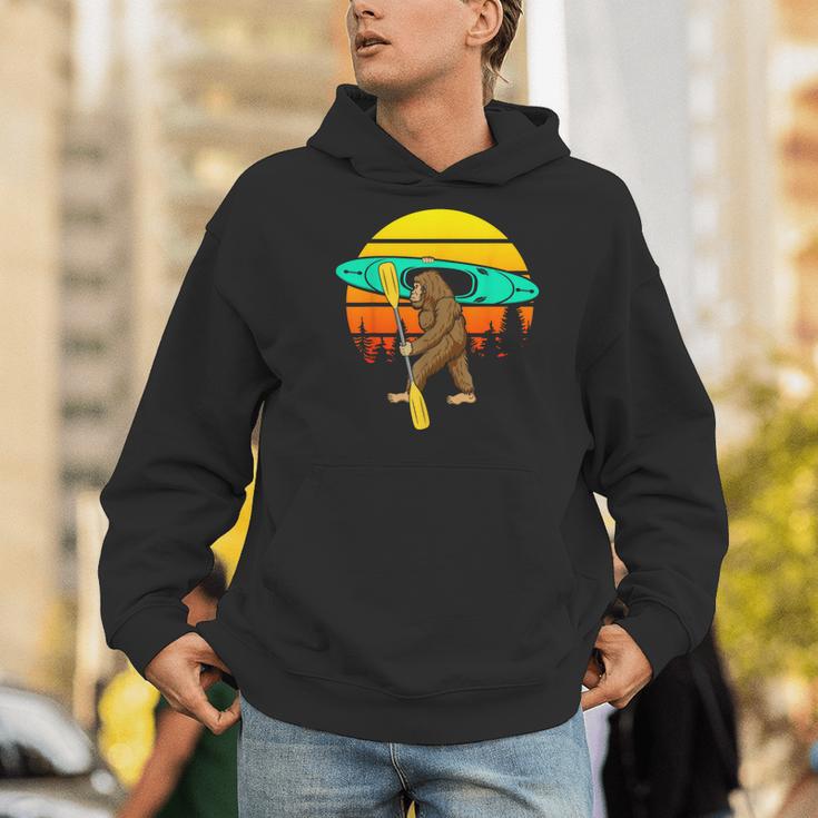 Bigfoot Kayak Paddling Lake Rafts Inflatable Canoe Sasquatch Men Hoodie