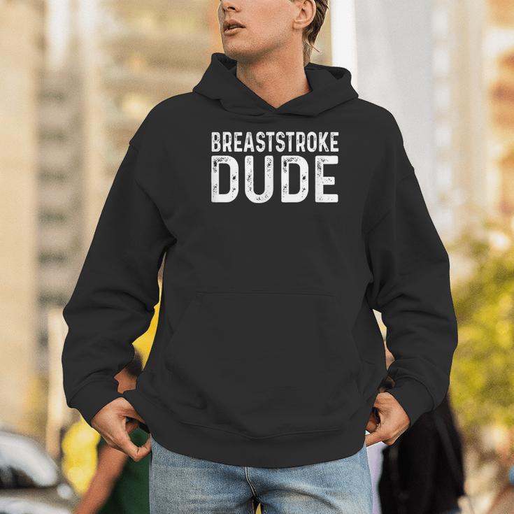 Breaststroke Swimming Dude Distressed Swim Swimmer Pool Men Hoodie