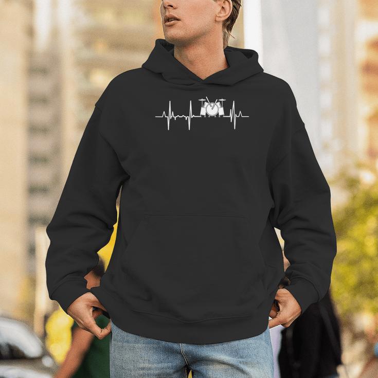 Drum Kit Cardiogram Drum Musician ECG Men Hoodie Drum Kit Cardiogram Drum Musician ECG Men Hoodie