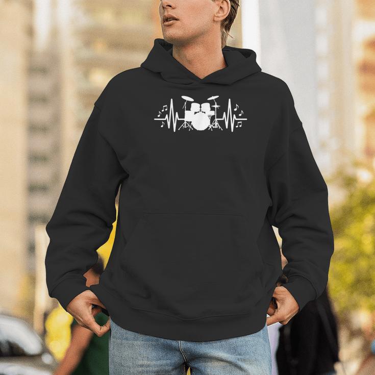Drum Kit Heartbeat Drummer Music Lover EKG Pulse Set Note Men Hoodie Drum Kit Heartbeat Drummer Music Lover EKG Pulse Set Note Men Hoodie