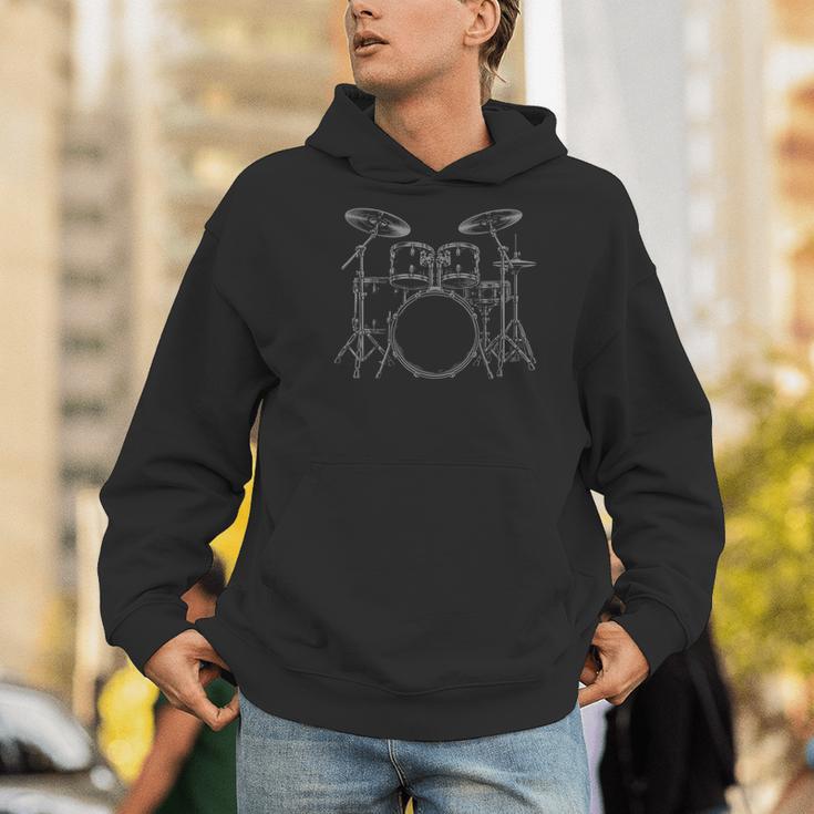 Drum Kit Rock Music Percussion Men Hoodie Drum Kit Rock Music Percussion Men Hoodie