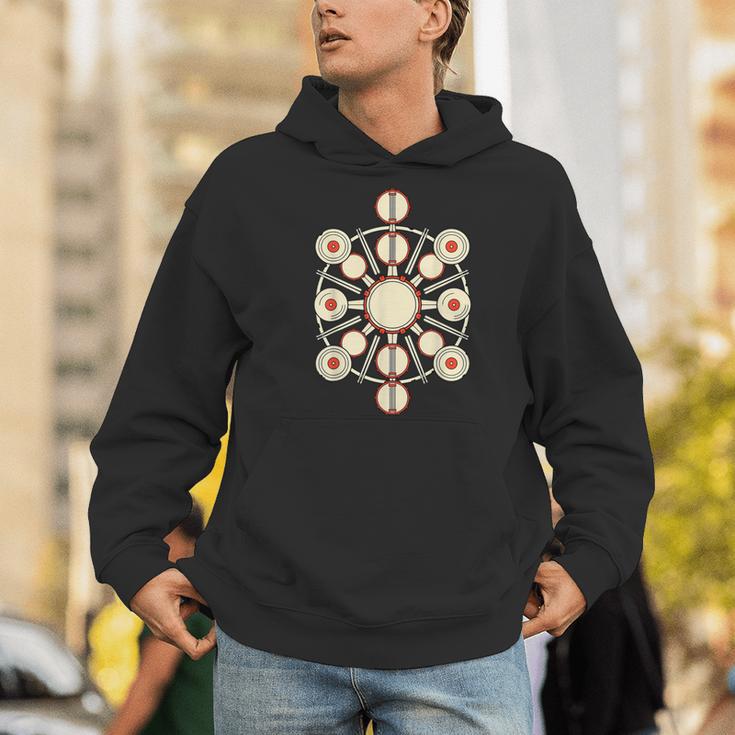 Drummer Drum Kit Mandala Percussionist Music Lover Men Hoodie