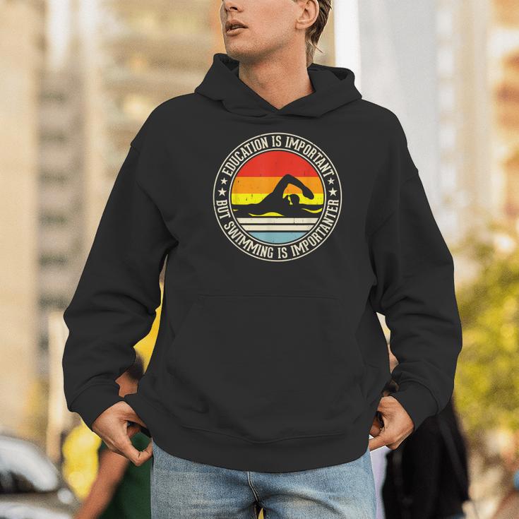 Education Is Important But Swimming Is Importanter Men Hoodie