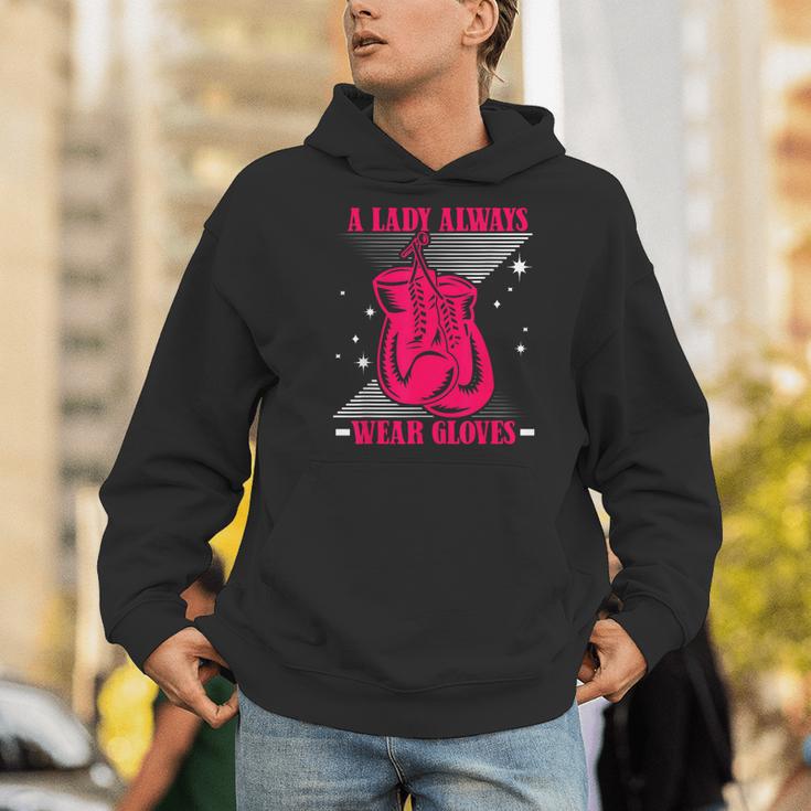 A Lady Always Wear Gloves Kickboxer Fan Muay Thai Boxing Men Hoodie A Lady Always Wear Gloves Kickboxer Fan Muay Thai Boxing Men Hoodie