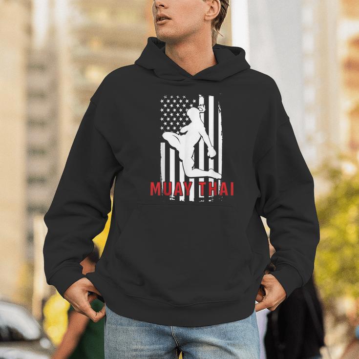 Muay Thai American Flag Fighter Patriotic Men Hoodie Muay Thai American Flag Fighter Patriotic Men Hoodie