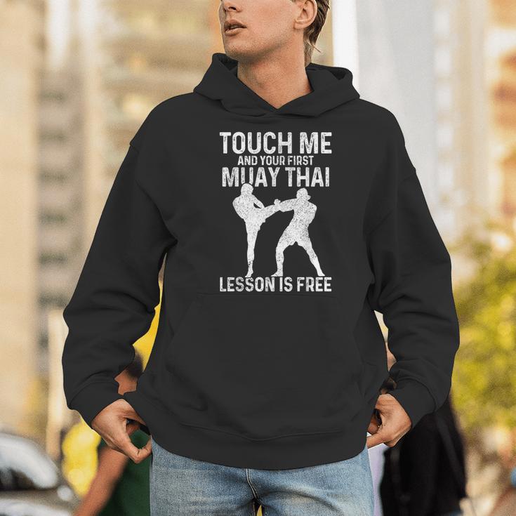 Muay Thai Boxing Kickboxing Your First Lesson Is Free Men Hoodie Muay Thai Boxing Kickboxing Your First Lesson Is Free Men Hoodie