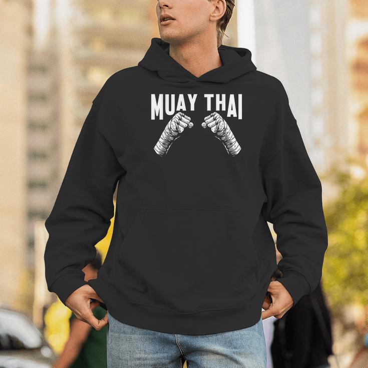 Muay Thai Fighter Fists MMA Club Martial Arts Fighting Coach Men Hoodie