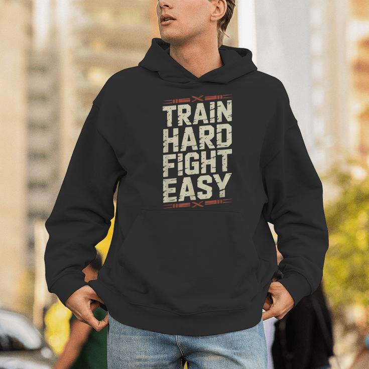 Muay Thai Fighter Train Hard Fight Easy Training Motivation Men Hoodie Muay Thai Fighter Train Hard Fight Easy Training Motivation Men Hoodie