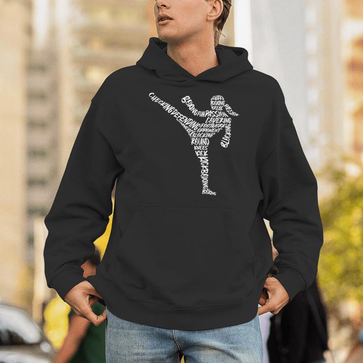 Muay Thai Martial Arts Typography Kickboxer Girls Kickboxing Men Hoodie