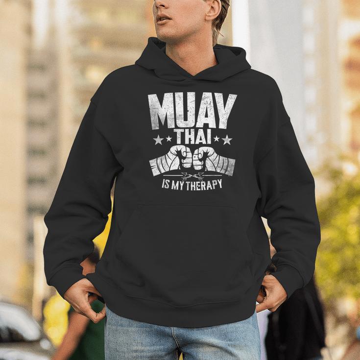 Muay Thai Is My Therapy Muay Thai Lovers Muay Thai Men Hoodie Muay Thai Is My Therapy Muay Thai Lovers Muay Thai Men Hoodie