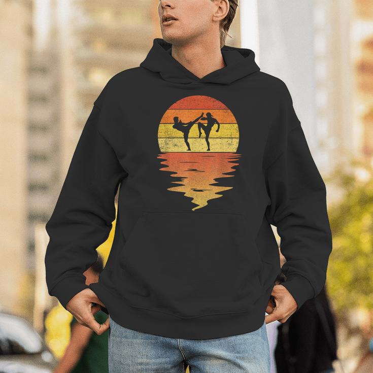 Muay Thai Shirt Retro Sunset 70s Vintage Muay Thai Men Hoodie