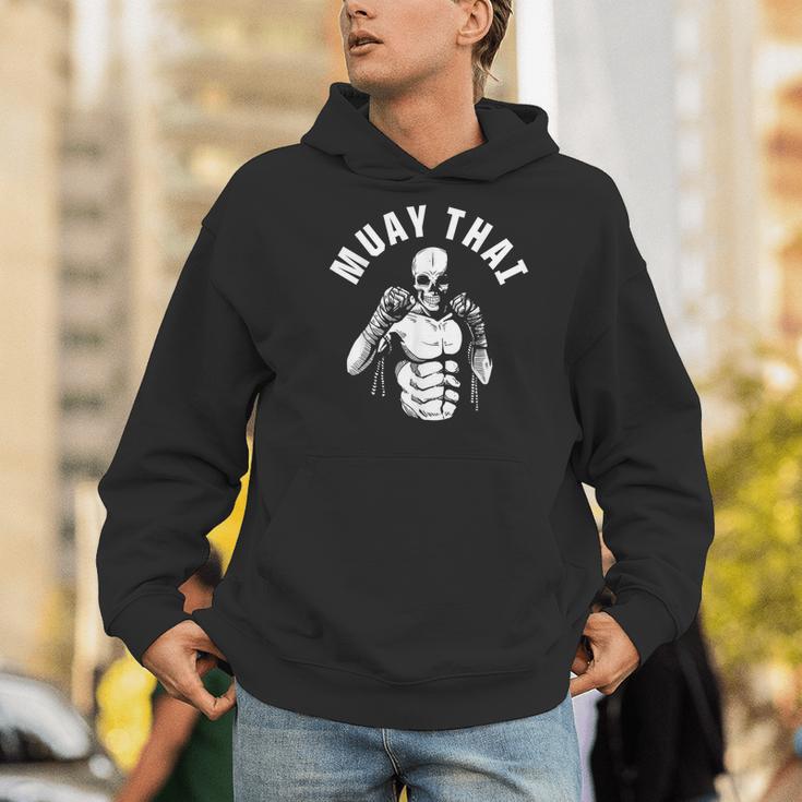 Muay Thai Skeleton Fighter MMA Club Coach Martial Arts Fight Men Hoodie