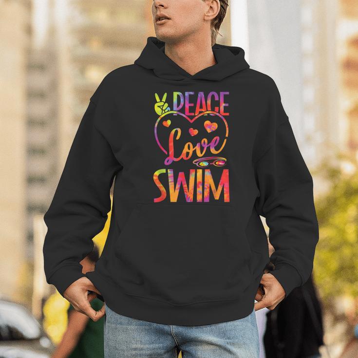 Peace Love Swim Swimming Tie Dye Swimmer Swimming Swim Team Men Hoodie Peace Love Swim Swimming Tie Dye Swimmer Swimming Swim Team Men Hoodie