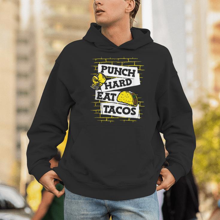 Punch Hard Eat Tacos Professional Boxer Muay Thai Boxing Men Hoodie Punch Hard Eat Tacos Professional Boxer Muay Thai Boxing Men Hoodie