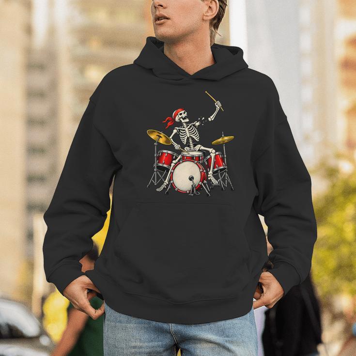Skeleton Drummer Skull Drum Kit Halloween Sleeveless Men Hoodie
