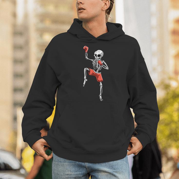 Skeleton Muay Thai Halloween Kickboxing MMA Fighter Costume Men Hoodie
