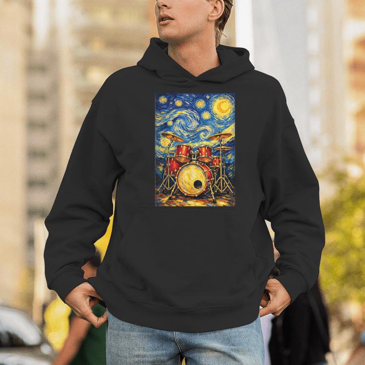 Starry Night Drum Kit Van Gogh Style Art Men Hoodie Starry Night Drum Kit Van Gogh Style Art Men Hoodie