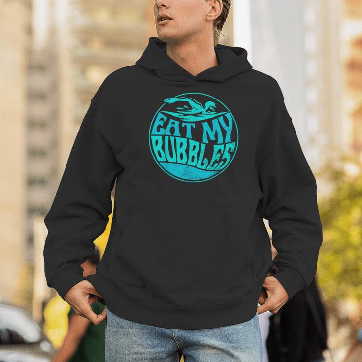 Swimming Quote For Swimmers Swim Team Eat My Bubbles Men Hoodie