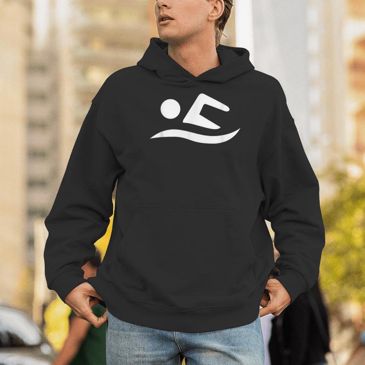 Swimming Silhouette Logo Men Hoodie Swimming Silhouette Logo Men Hoodie