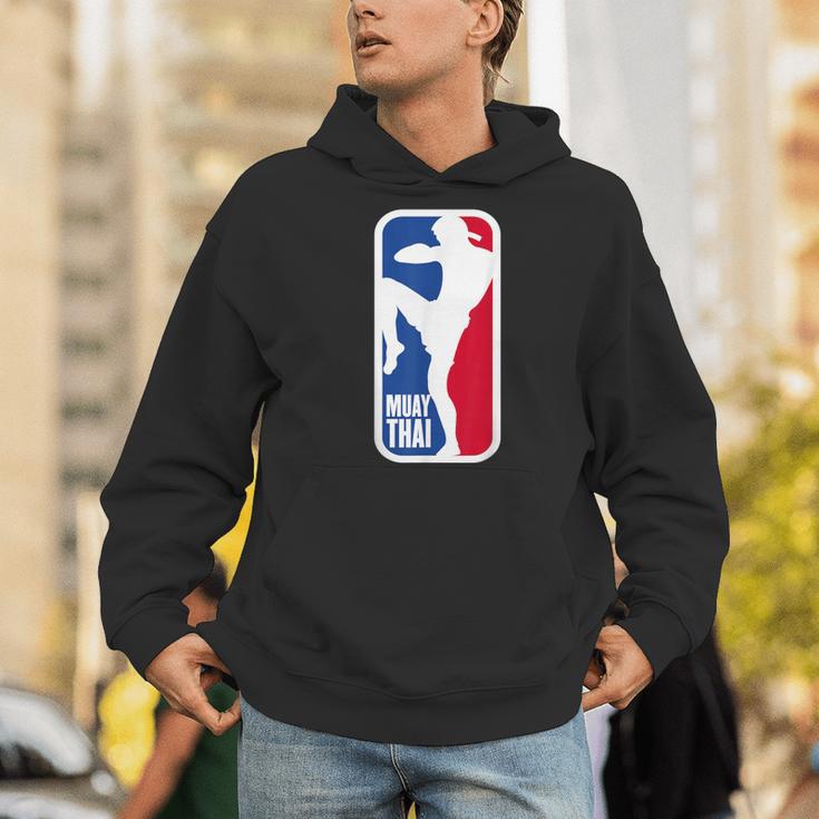 Vintage Muay Thai Fighter MMA Street Fight Kickboxing Club Men Hoodie