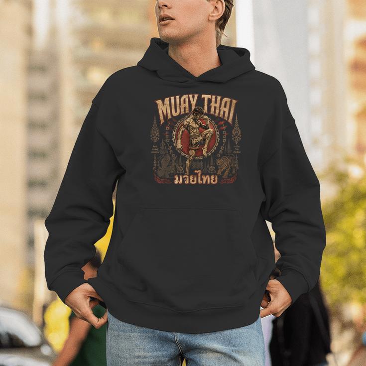 Vintage Muay Thai Wai Kru Thai Boxing Ritual Art Men Hoodie Vintage Muay Thai Wai Kru Thai Boxing Ritual Art Men Hoodie