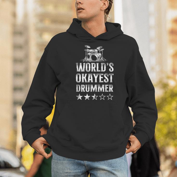 Vintage World'S Okayest Drummer Drum Kit Men Hoodie