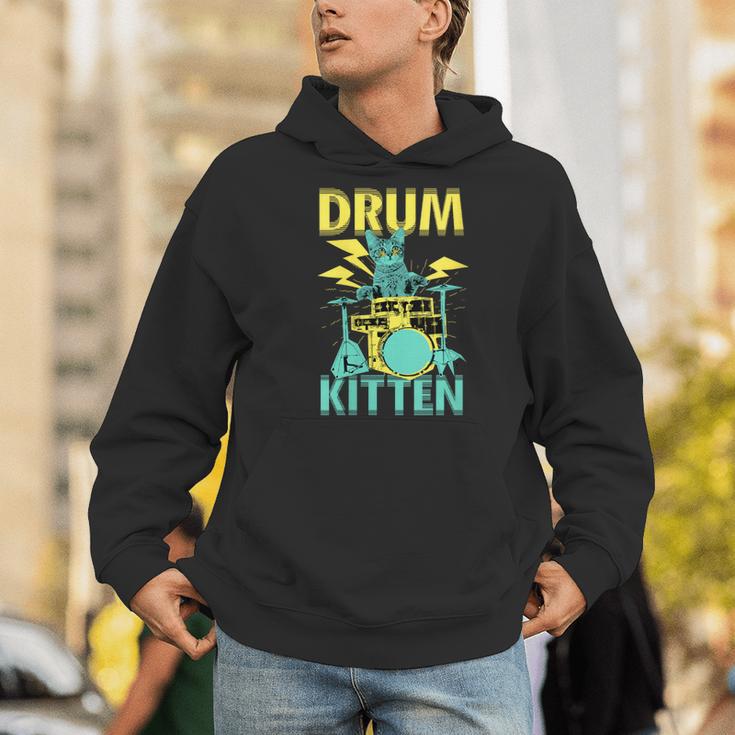 Women's Cute Drummer Cat Drum Kitten Men Hoodie Women's Cute Drummer Cat Drum Kitten Men Hoodie