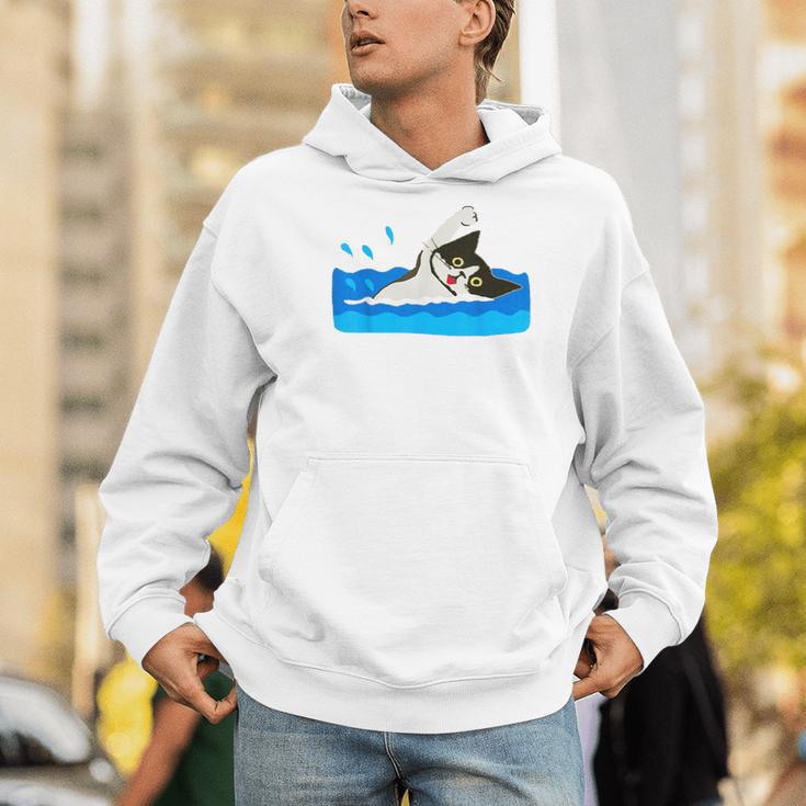 Cat Swimming Pool Men Hoodie