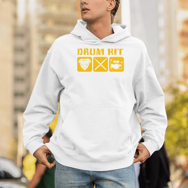 Drum Kit Band Drumming Drumsticks Musical Drums Men Hoodie Drum Kit Band Drumming Drumsticks Musical Drums Men Hoodie