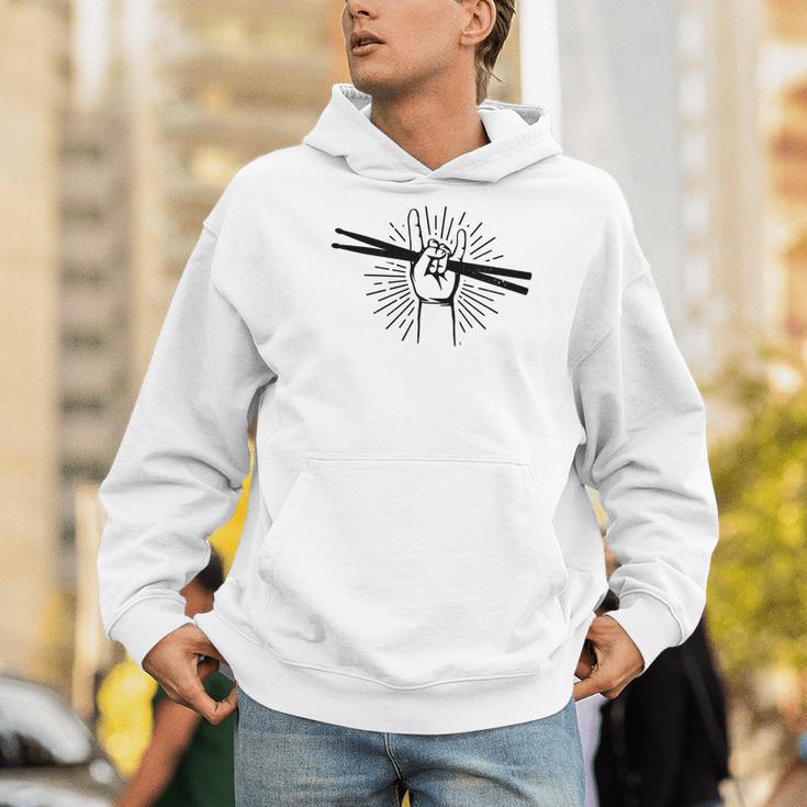 Drummer Drum Kit Rock & Roll Music Drummer Men Hoodie