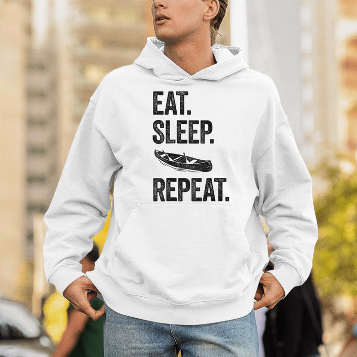 Eat Sleep Canoe Repeat Canoeing Outdoors Raglan Baseball Tee Men Hoodie