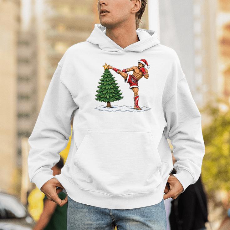 Festive Muay Thai Santa Christmas Men Hoodie